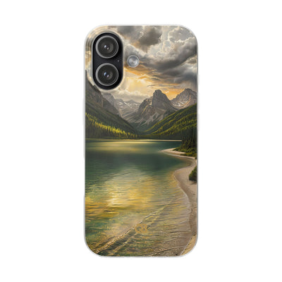 Gilded Mountain Lake · Soft Phone Case for iPhone