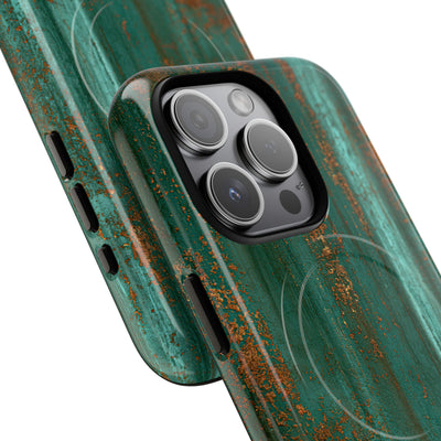 Teal Tough 2.0 Magsafe Phone Case for iPhone - Verdigris Copper Siding