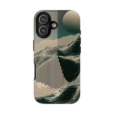 Green Tough Phone Case for iPhone - Lunar Moss Topography