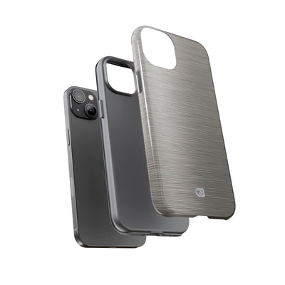 Grey Tough Phone Case for iPhone - Brushed Industrial Steel