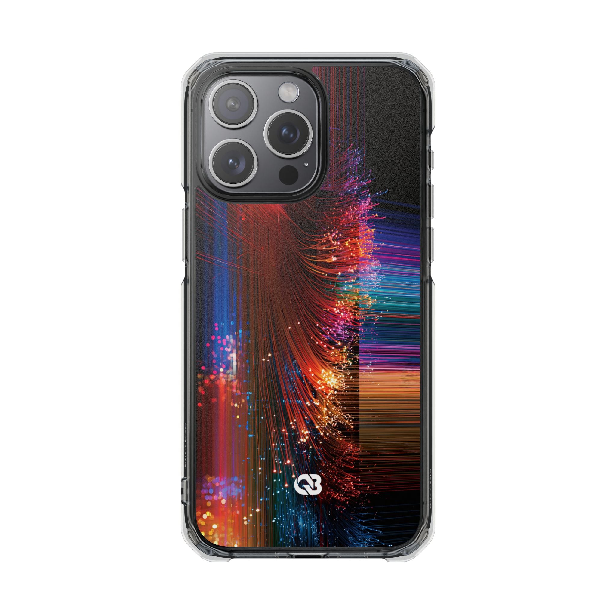 Black Impact MagSafe Phone Case for iPhone - Cyber Optic Streak