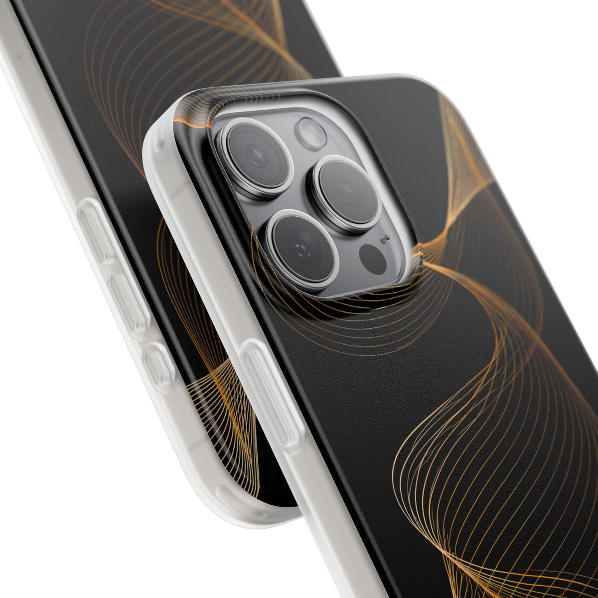 Golden Contour Flow · Lite Phone Case for iPhone ·  Black