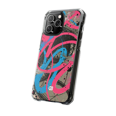 Cyber Splatter Flow · Clear Impact Magnetic Phone Case for iPhone · Pink