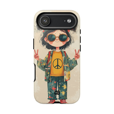 Retro Peace Girl · Tough Phone Case for iPhone