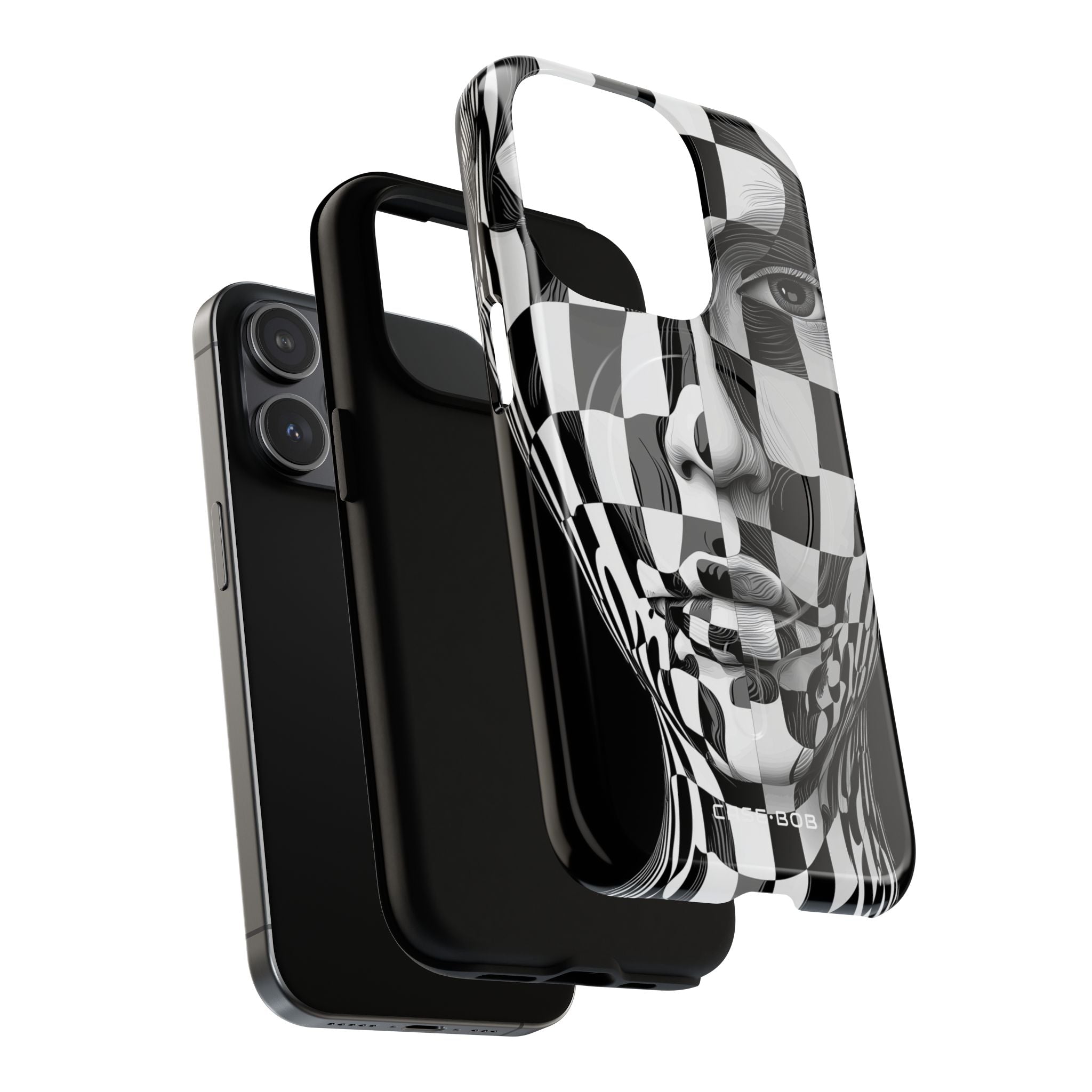Checkered Face iPhone 15 Pro Case - Tough+