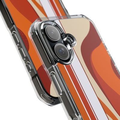Orange Impact MagSafe Phone Case for iPhone - Terracotta Metro Line