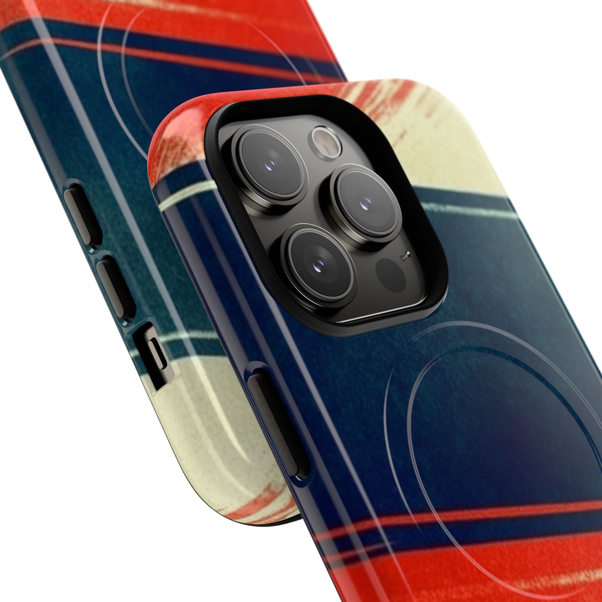 Blaues diagonales Bewegungsmuster iPhone 14 Pro Case - Tough+