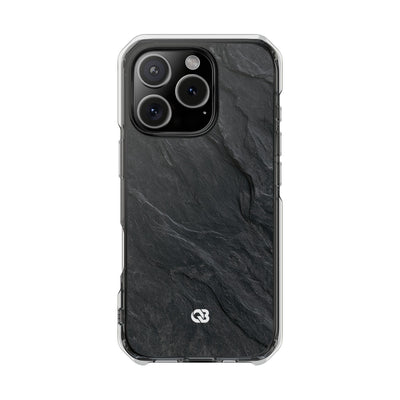 Dark Slate Strata · Clear Impact Magnetic Phone Case for iPhone ·  Black