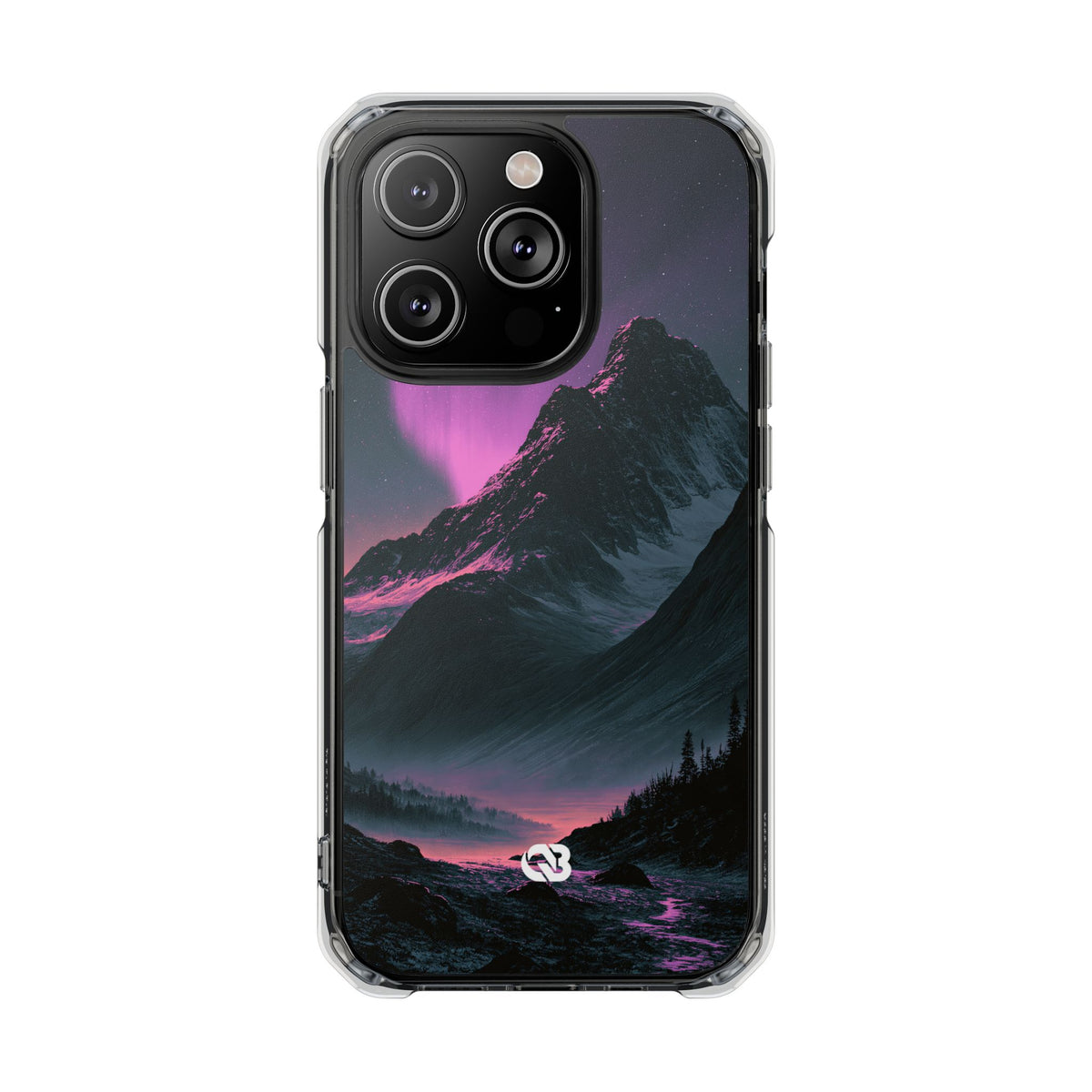 Arctic Aurora Summit · Clear Impact Magnetic Phone Case for iPhone · Black