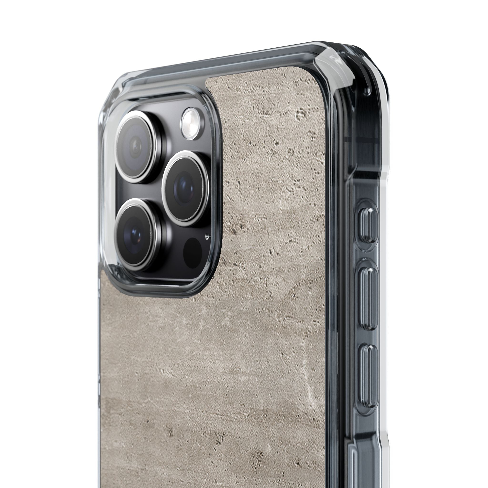 Grey Impact MagSafe Phone Case for iPhone - Brutalist Stone Grit
