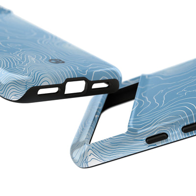 Blue Tough Phone Case for Google Pixel - Glacial Ridge Topo