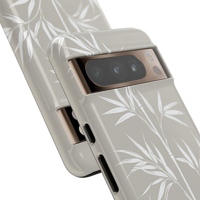 Beige Tough Phone Case for Google Pixel - Sandstone Bamboo Stalks