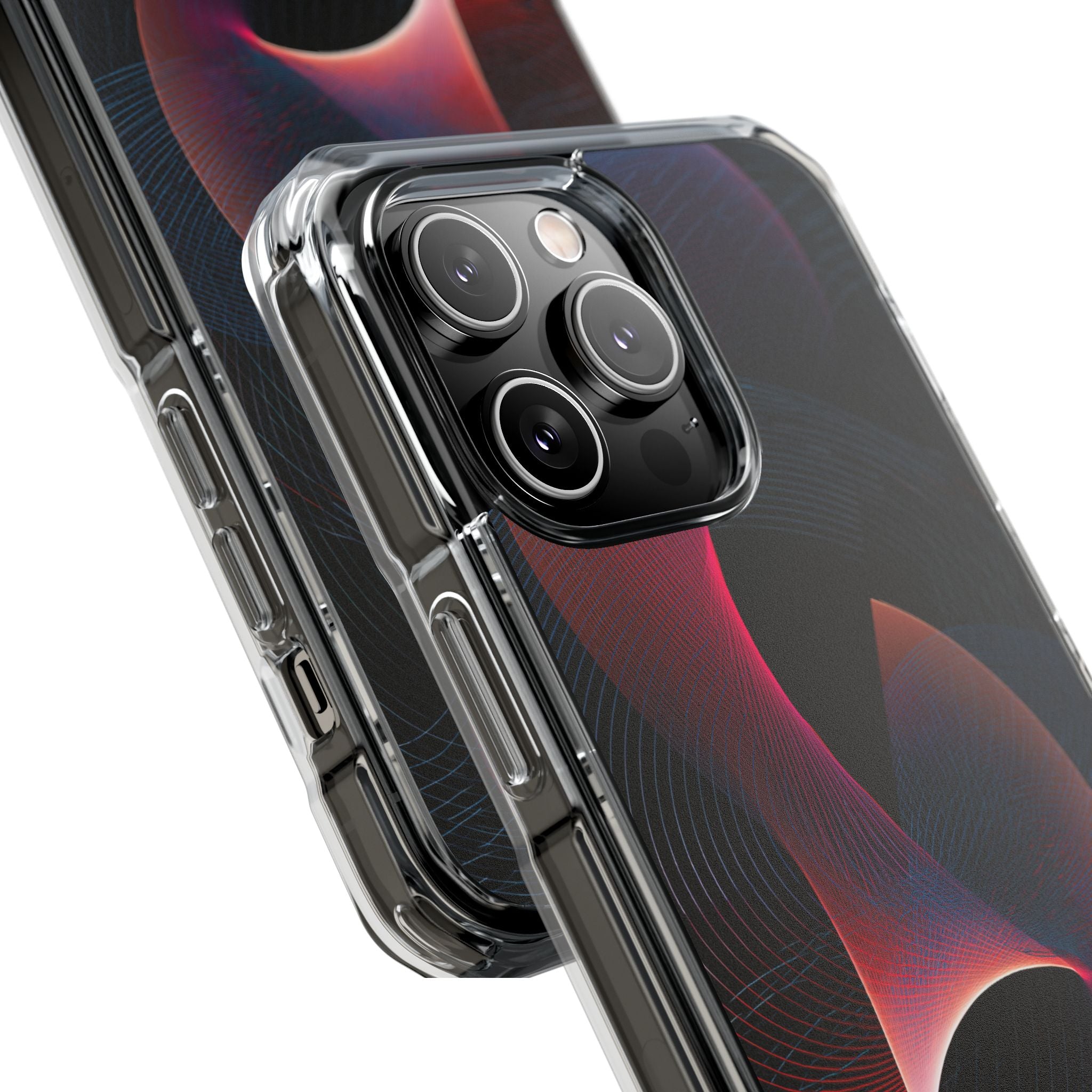 Black Impact MagSafe Phone Case for iPhone - Cobalt Crimson Flux