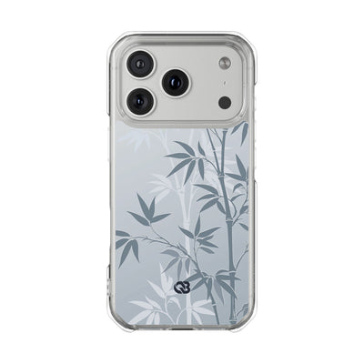 Misty Bamboo Grove · Clear Impact Magnetic Phone Case for iPhone ·  Blue