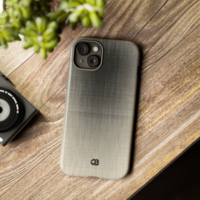 Beige Tough Phone Case for iPhone - Carbon Screen Grid