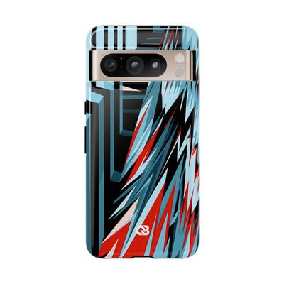Blue Tough Phone Case for Google Pixel - Glitch Peak Cyan