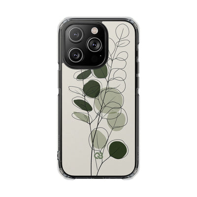 Green Impact MagSafe Phone Case for iPhone - Muted Eucalyptus Sketch