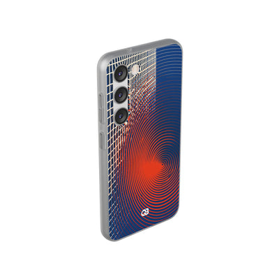 Blue Lite Phone Case for Samsung - Orange Orbit Grid