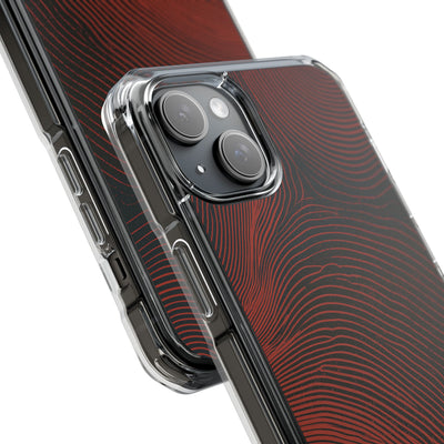Red Impact MagSafe Phone Case for iPhone - Terracotta Nerve Map