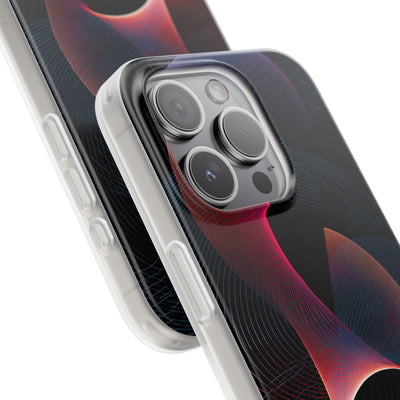 Black Lite Phone Case for iPhone - Cobalt Crimson Flux