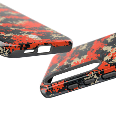 Signal Pixel Camo · Tough Phone Case for Samsung · Orange