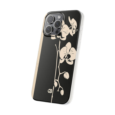 Black Lite Phone Case for iPhone - Obsidian Bone Orchid