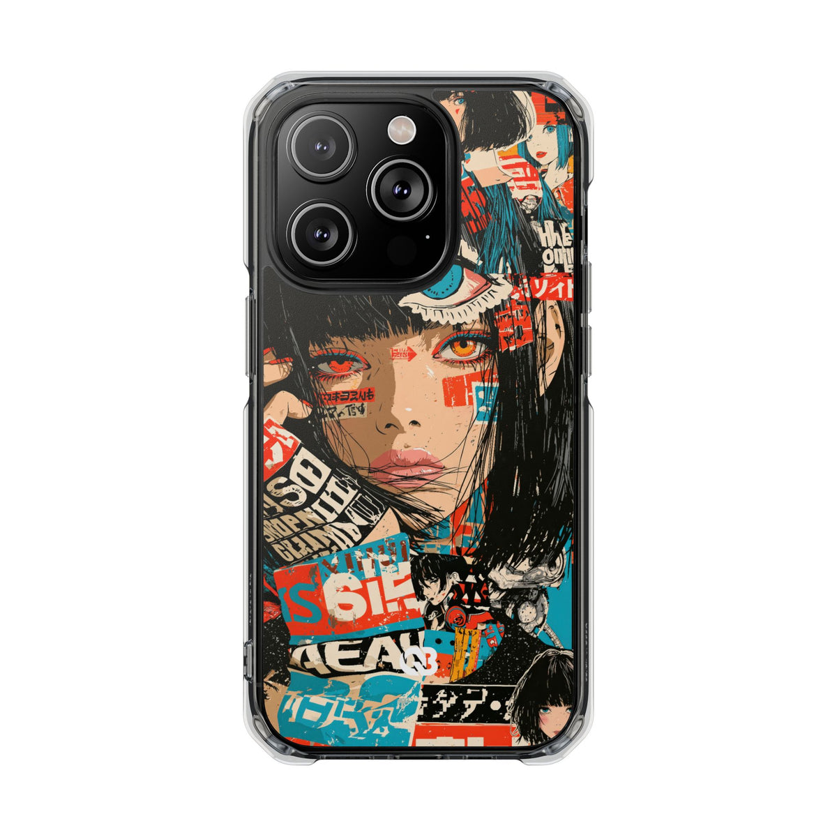 Shibuya Street Collage · Clear Impact Magnetic Phone Case for iPhone · Red