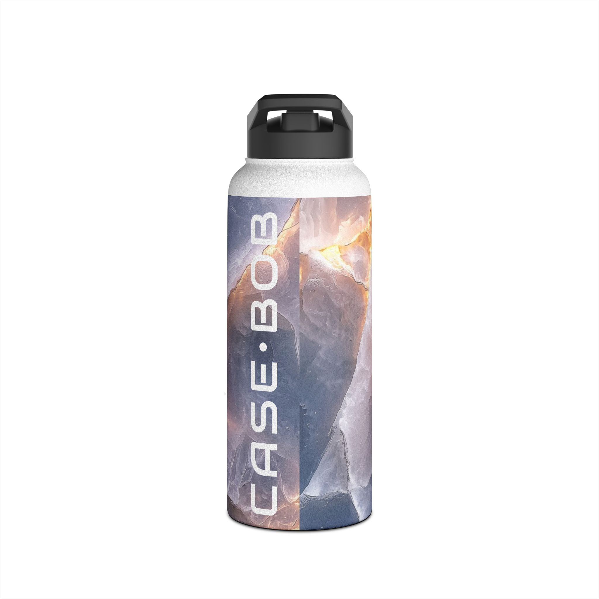 Crystal Veins Glow - Stainless Steel Water Bottle