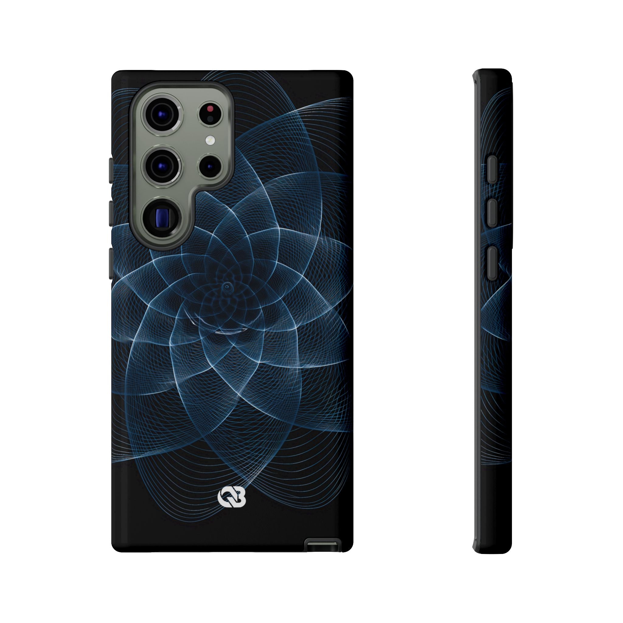 Blue Tough Phone Case for Samsung - Cobalt Geometric Bloom