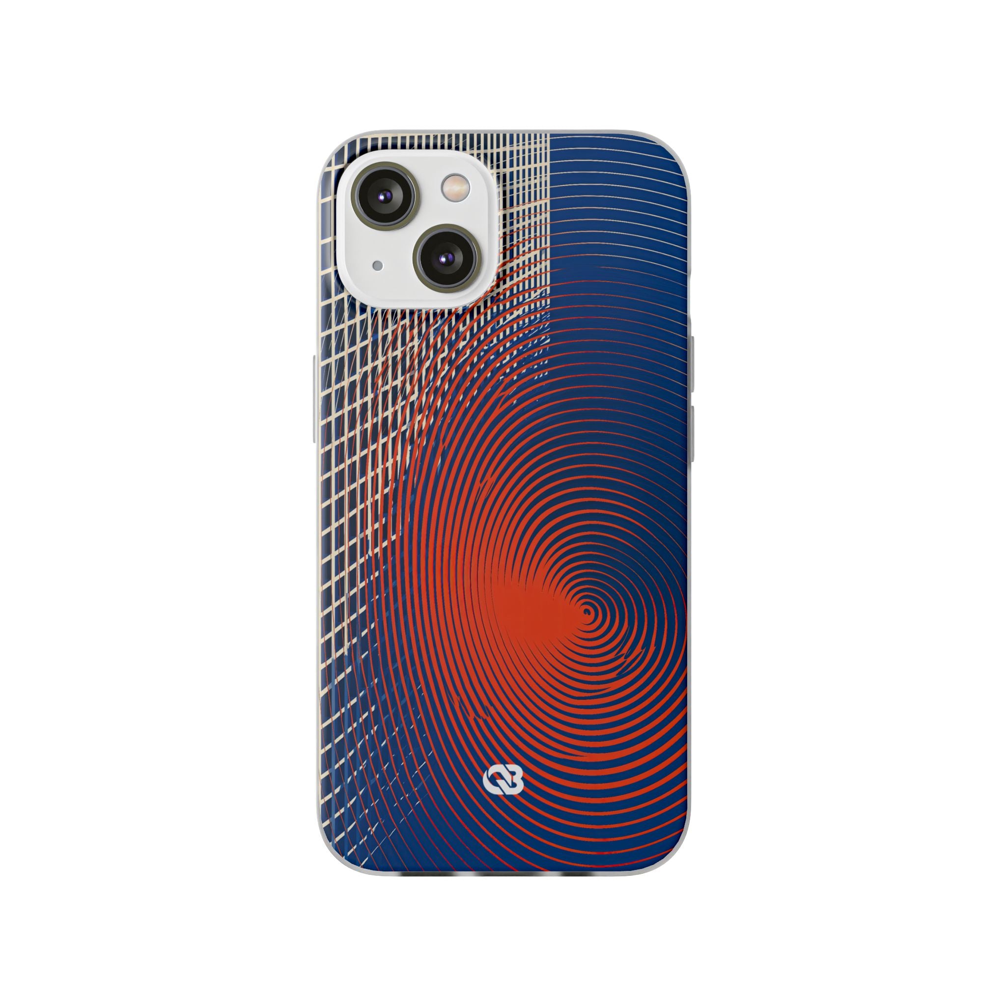 Blue Lite Phone Case for iPhone - Orange Orbit Grid