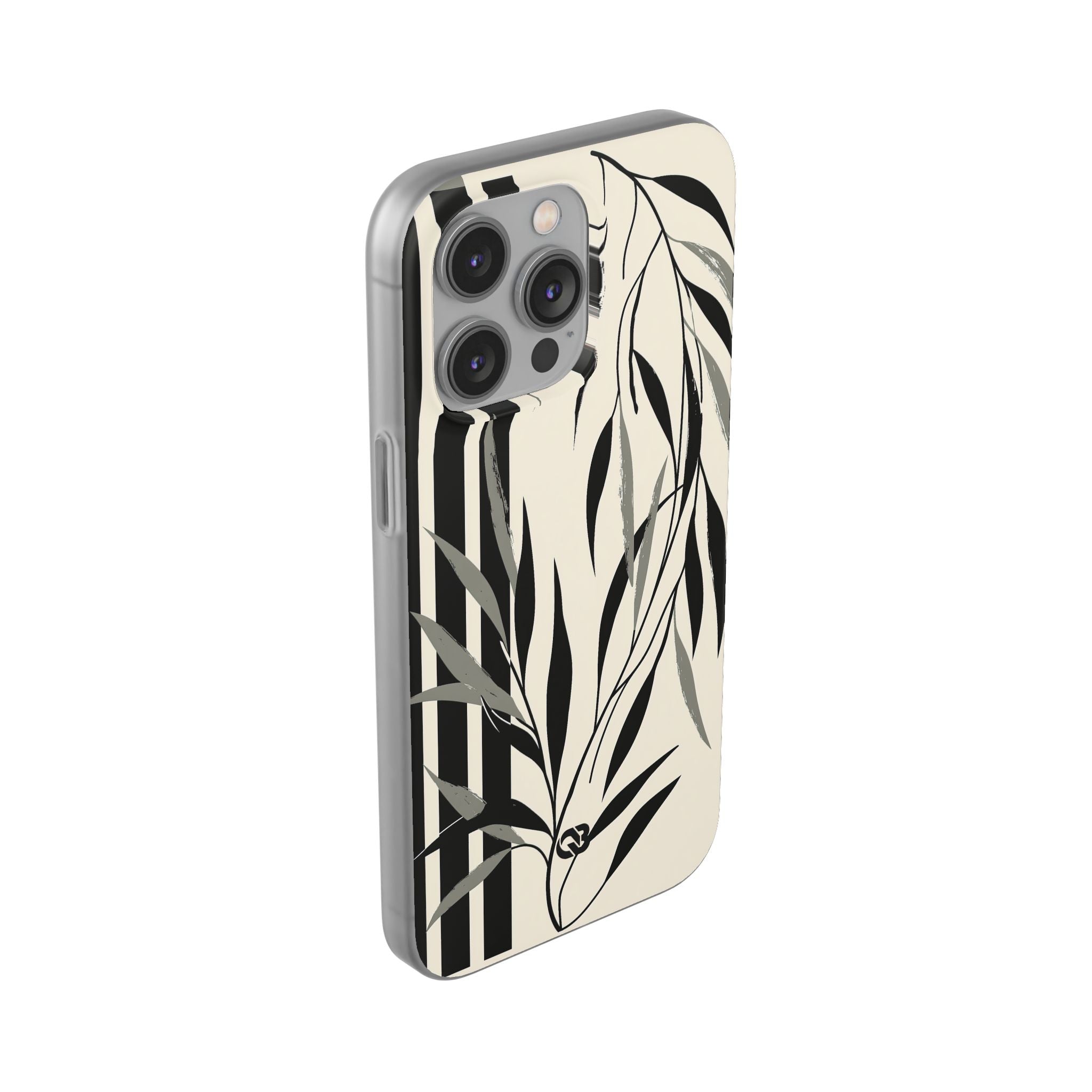 Beige Lite Phone Case for iPhone - Soot Leaf Sketch