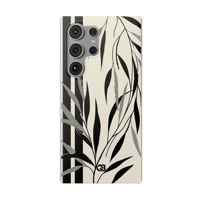 Beige Lite Phone Case for Samsung - Soot Leaf Sketch