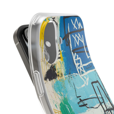 Azure Urban Scribble · Soft Phone Case for iPhone