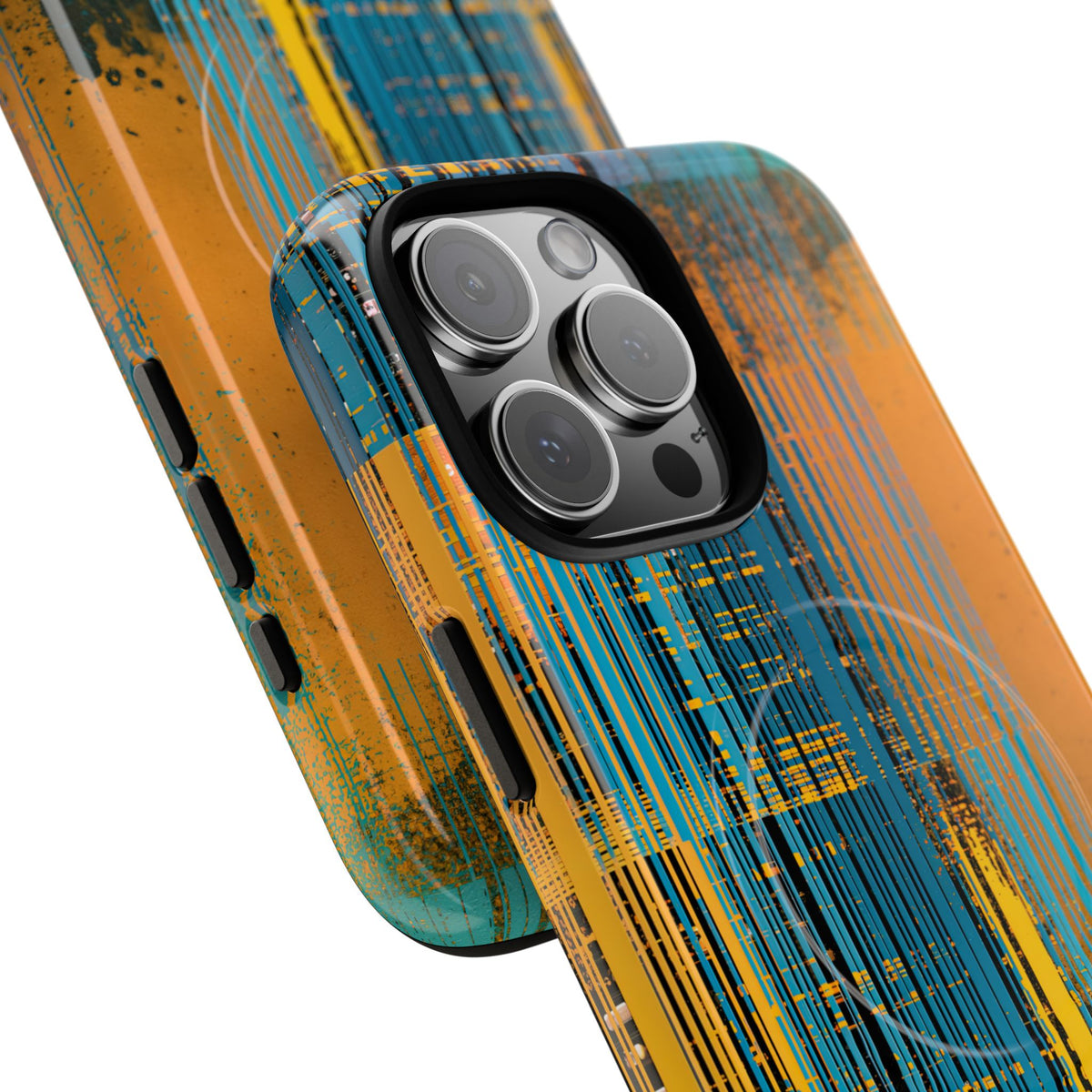 Cyber Glitch Stream · Tough 2.0 Magnetic Phone Case for iPhone · Teal