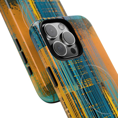 Cyber Glitch Stream · Tough 2.0 Magnetic Phone Case for iPhone · Teal