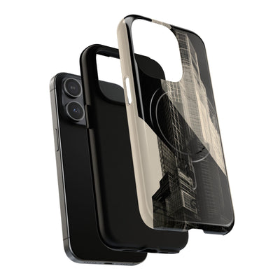 Beige Tough 2.0 Magsafe Phone Case for iPhone - Monolith Urban Grid