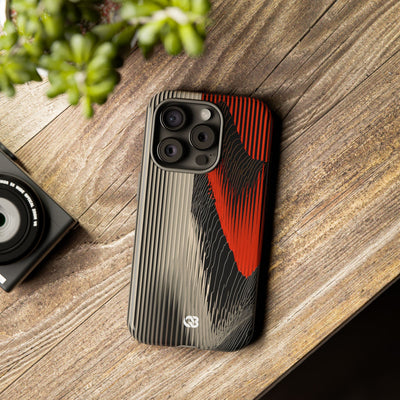 Red Tough Phone Case for iPhone - Crimson Pulse Topo