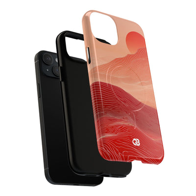 Red Tough 2.0 Magsafe Phone Case for iPhone - Crimson Ridge Lines