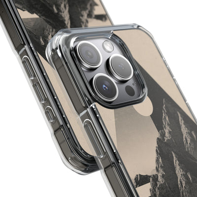 Beige Impact MagSafe Phone Case for iPhone - Obsidian Summit Parchment