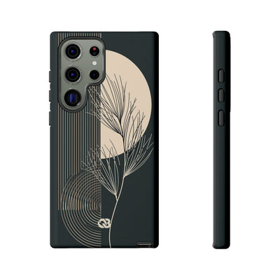 Black Tough Phone Case for Samsung - Obsidian Sand Willow
