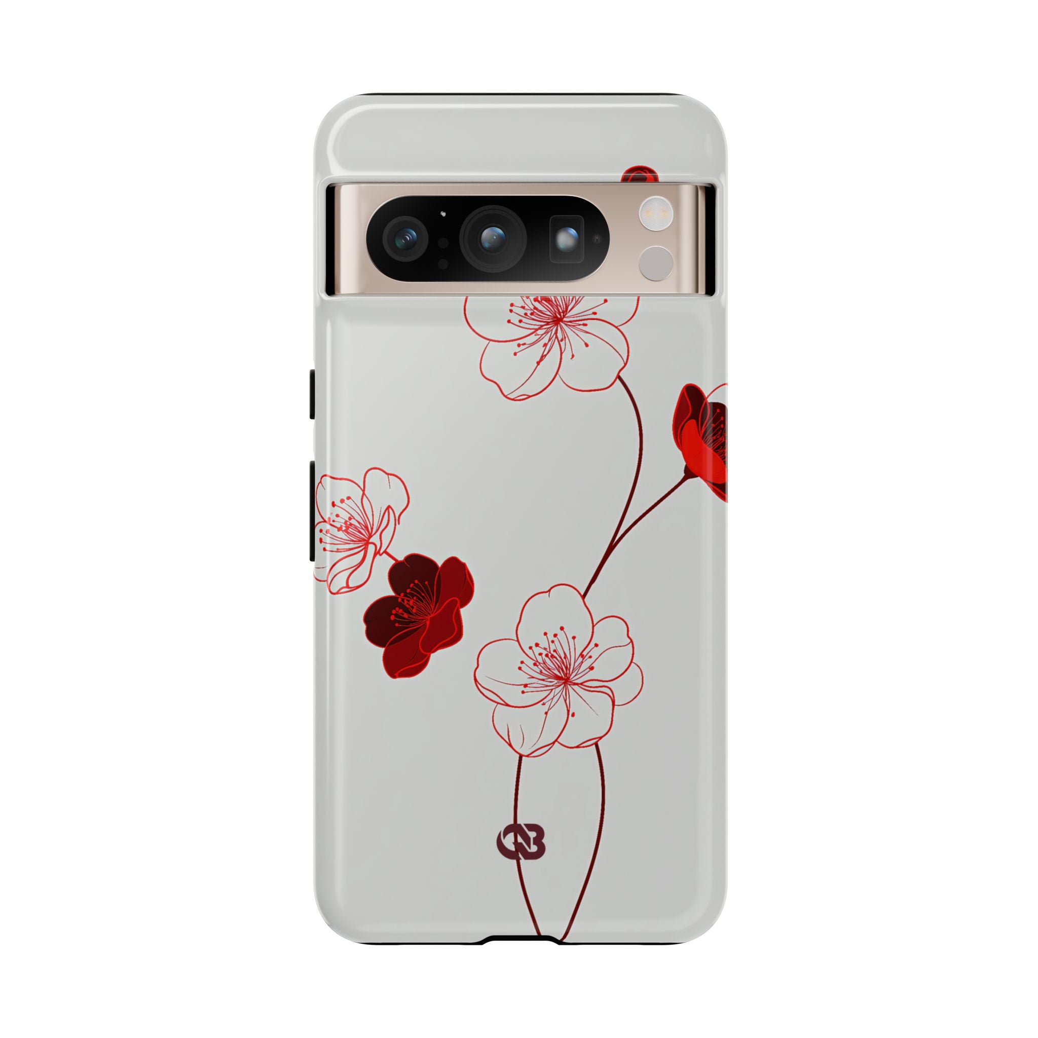 Red Tough Phone Case for Google Pixel - Kyoto Ember Bloom