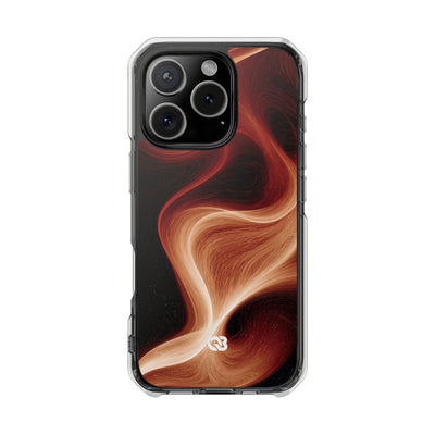 Solar Ember Flow · Clear Impact Magnetic Phone Case for iPhone · Orange