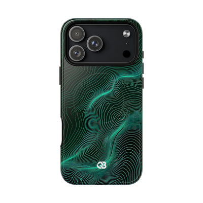 Teal Tough 2.0 Magnetic Phone Case for iPhone - Neon Jade Contour