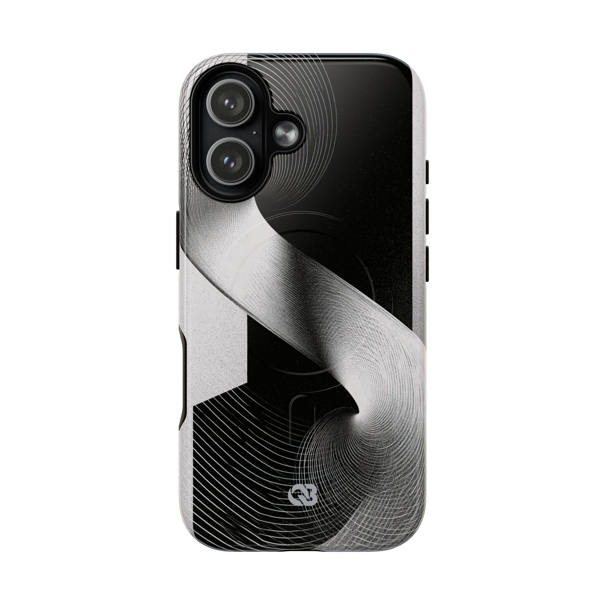 Grey Tough 2.0 Magsafe Phone Case for iPhone - Obsidian Moiré Wave