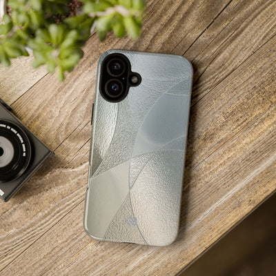 Silver Tough Phone Case for iPhone - Frosted Silver Mosaic