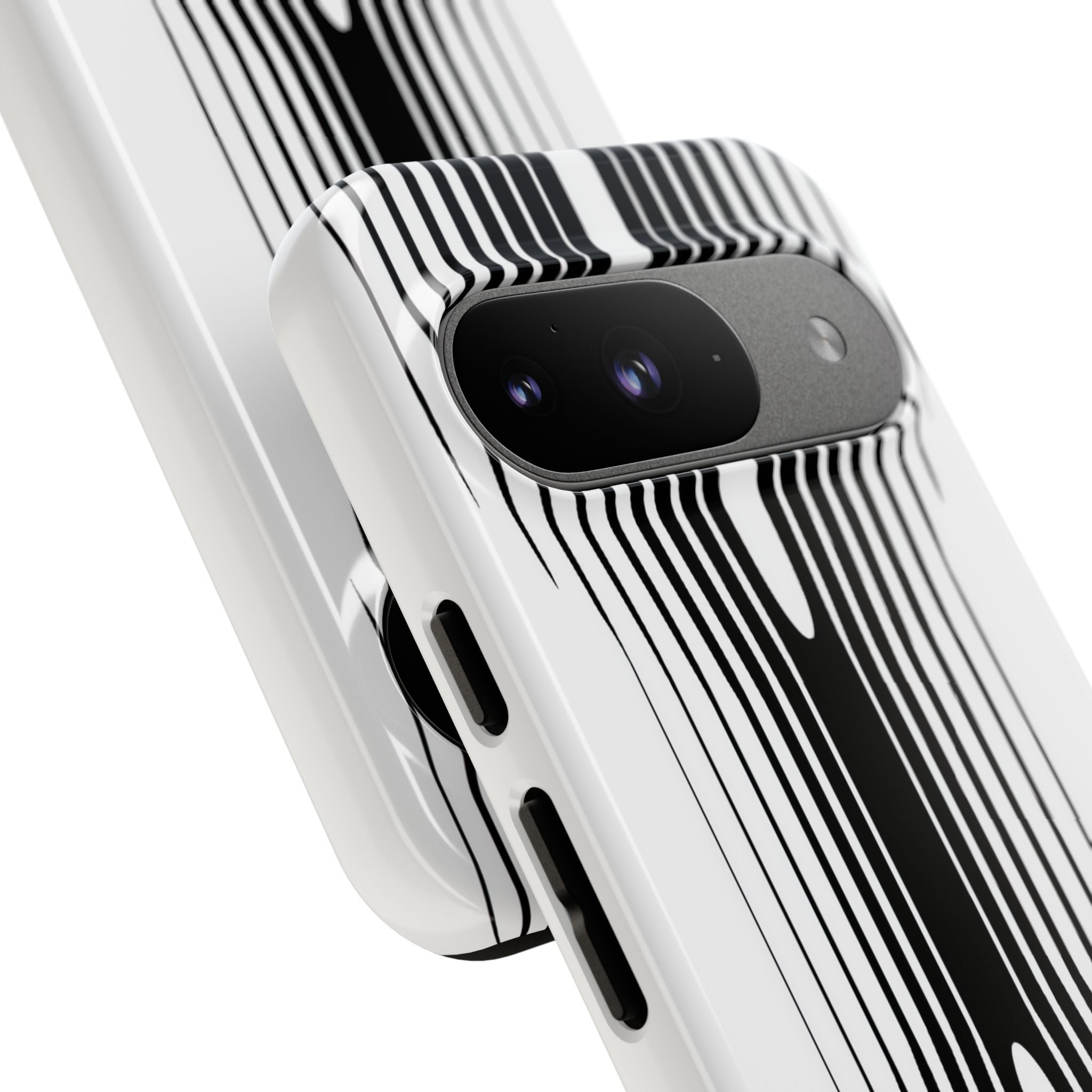 White Tough Phone Case for Google Pixel - Kinetic Mono Distortion