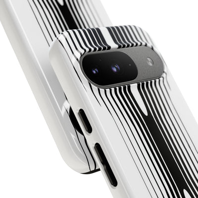 White Tough Phone Case for Google Pixel - Kinetic Mono Distortion