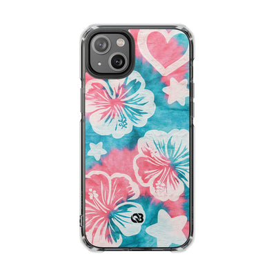 Tropical Hibiscus Bloom · Clear Impact Magnetic Phone Case for iPhone · Teal