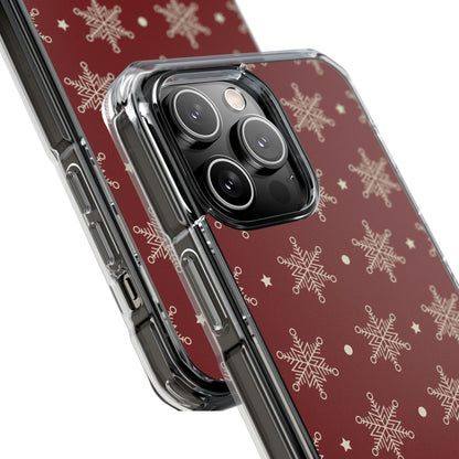 Cream Snowflake Crimson iPhone 14 Pro Max Case - Impact