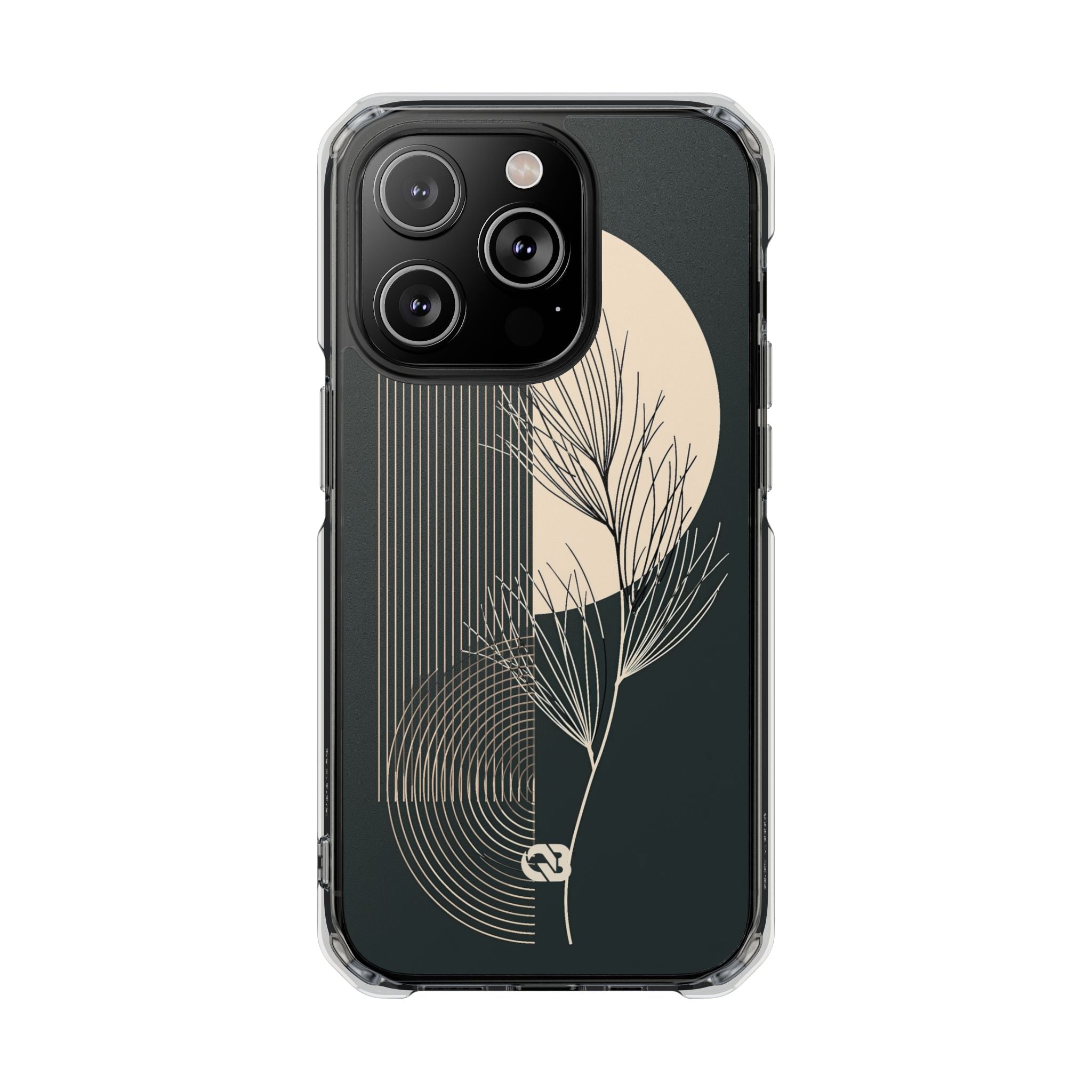 Black Impact MagSafe Phone Case for iPhone - Obsidian Sand Willow